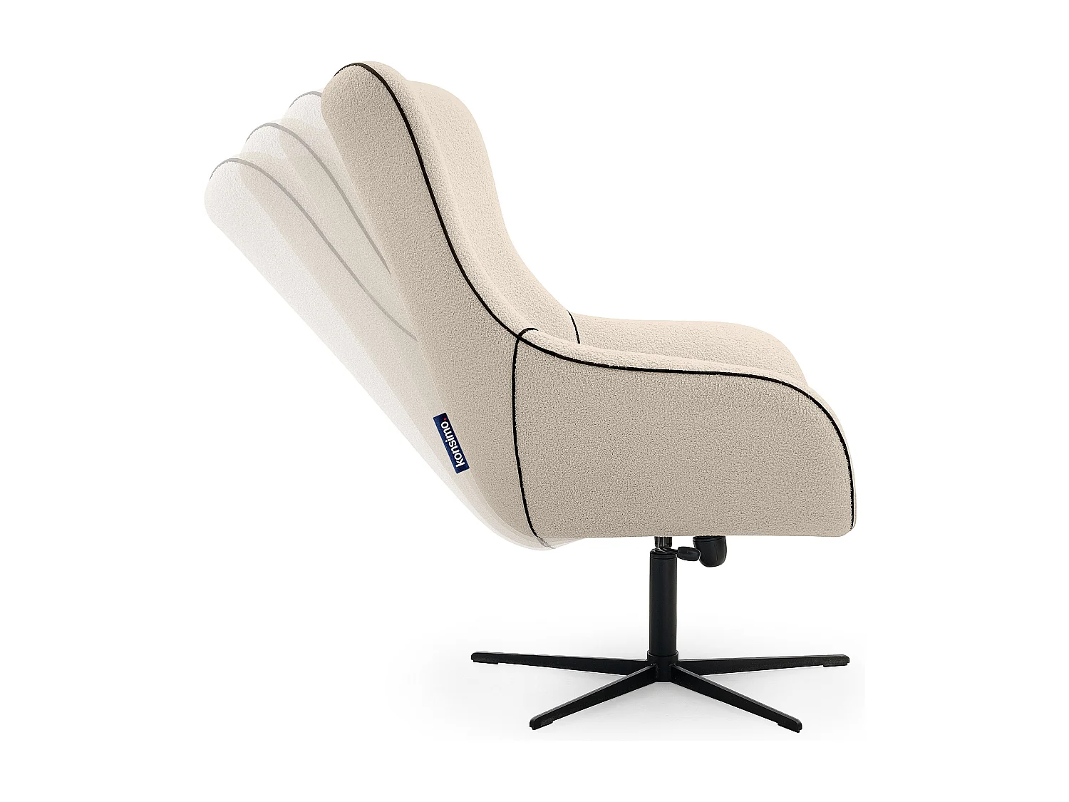 Drehbarer Sessel für das Wohnzimmer - Creme - QUARRO