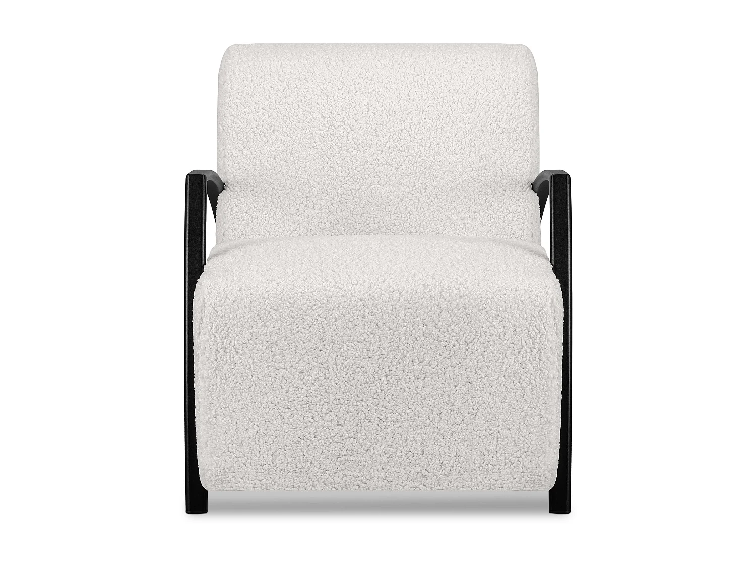 Sessel in Lammfellstoff mit Armlehnen - weiß - CARO