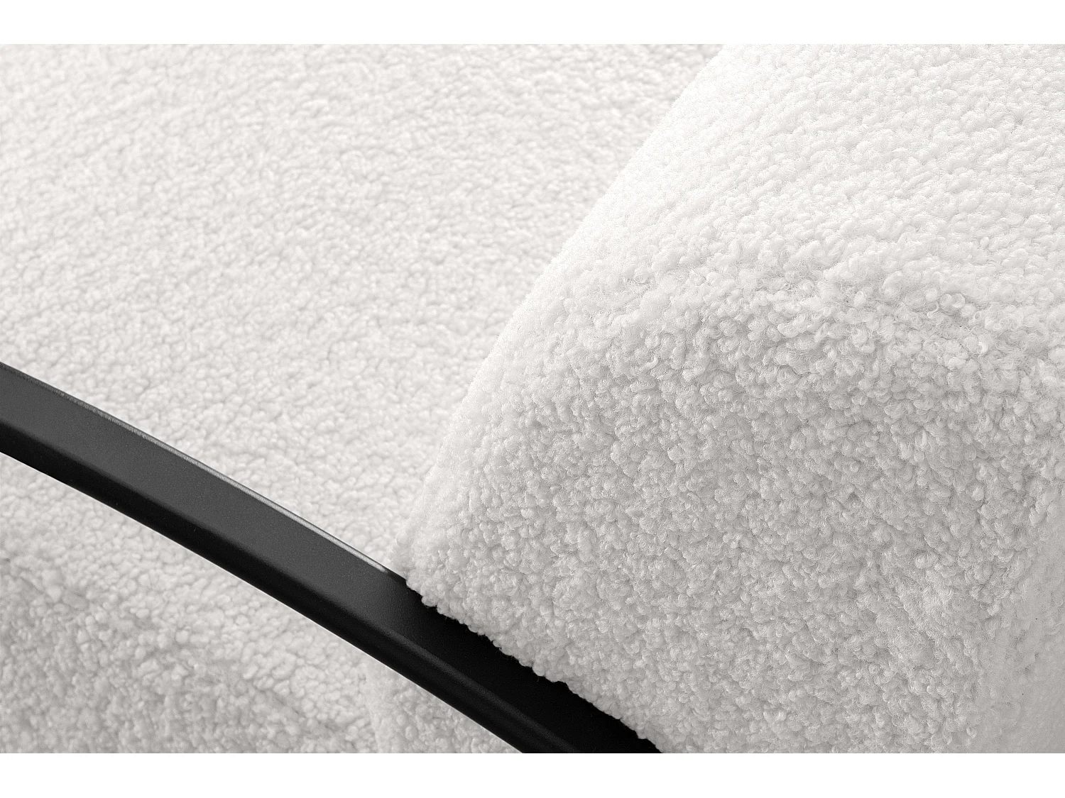 Sessel in Lammfellstoff mit Armlehnen - weiß - CARO