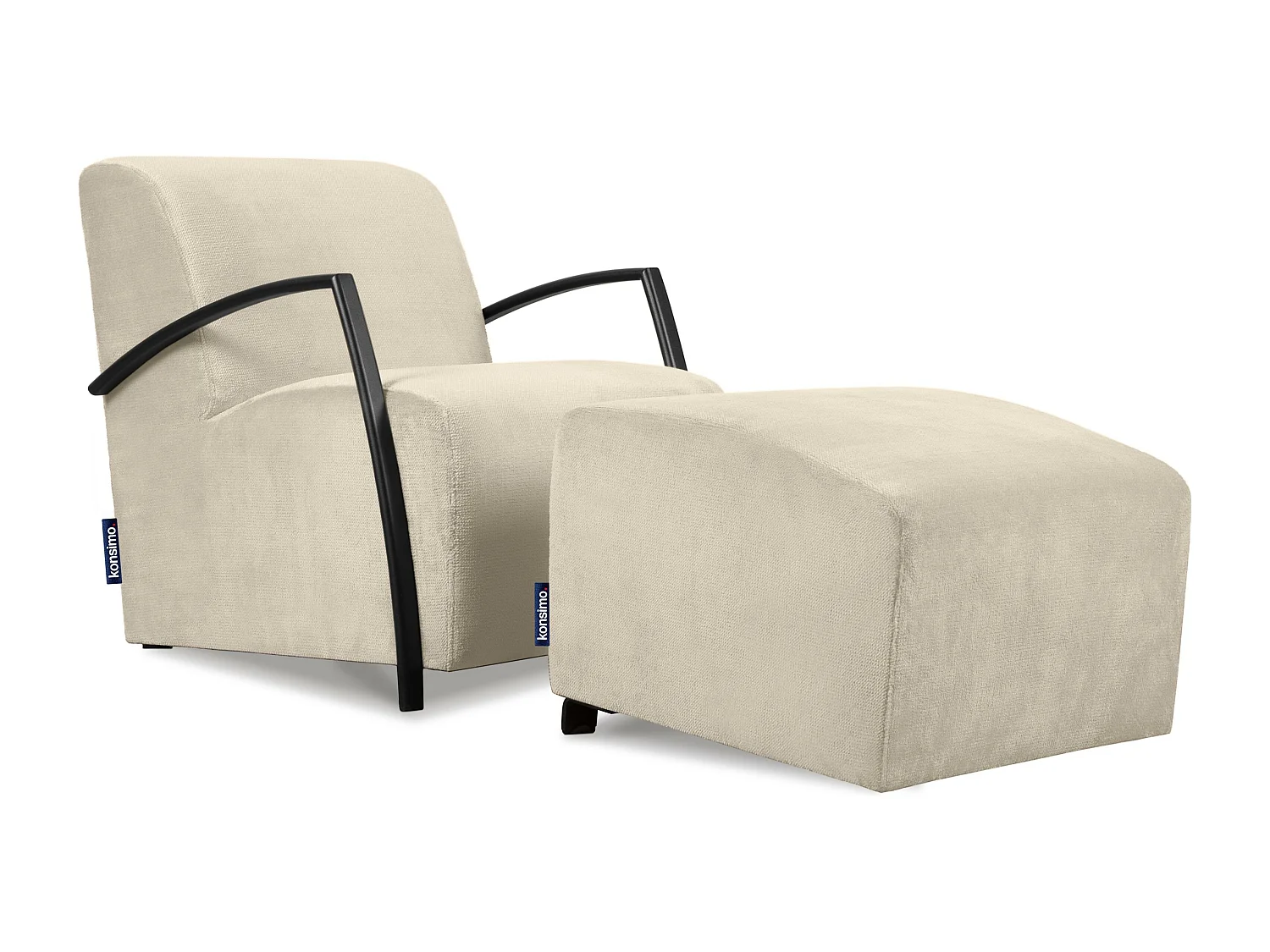 farbener moderner Armlehnstuhl - Creme - CARO