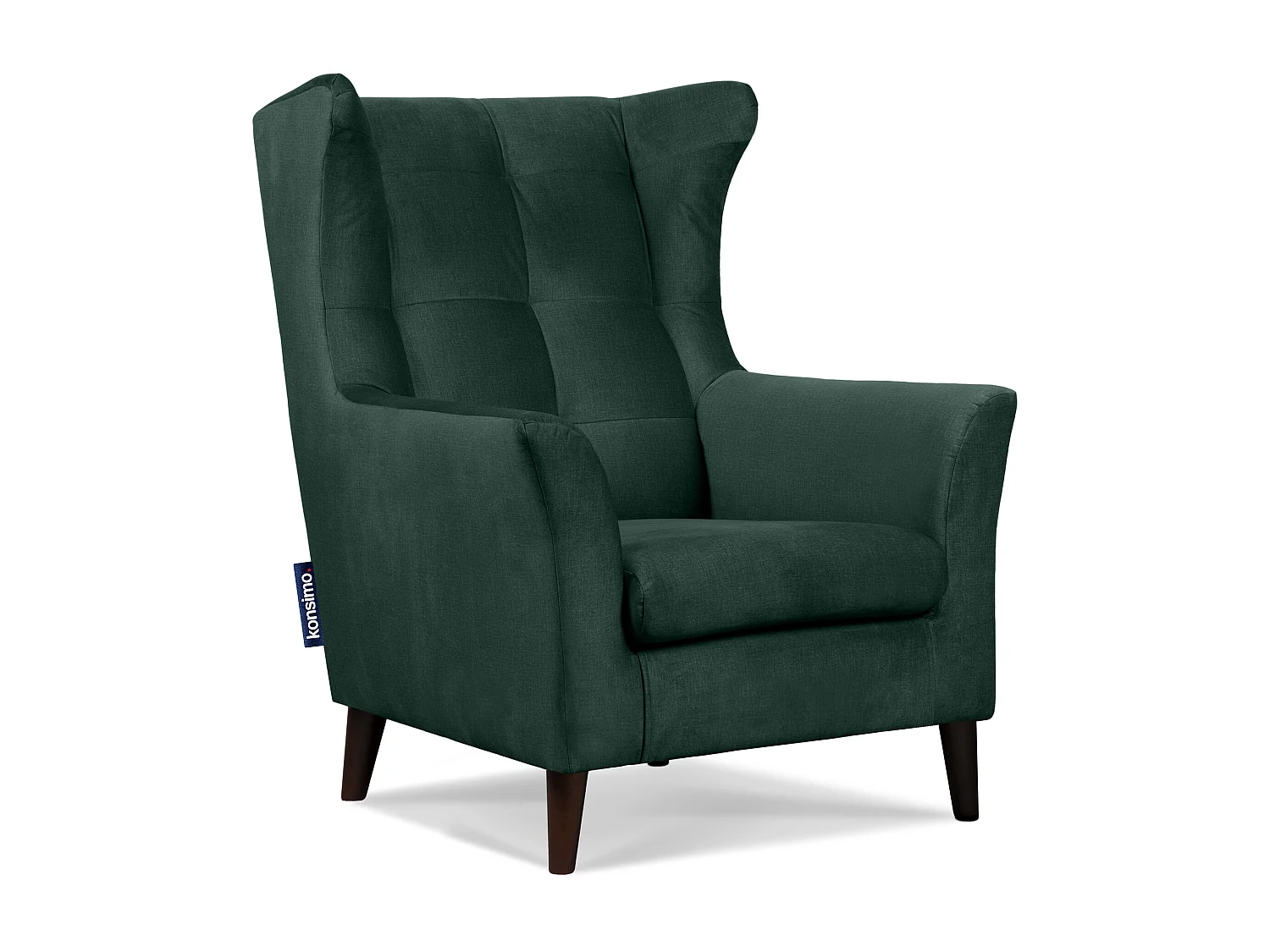 Bequemer Ohrensessel in auf Beinen - dunkelgrün - SALIS
