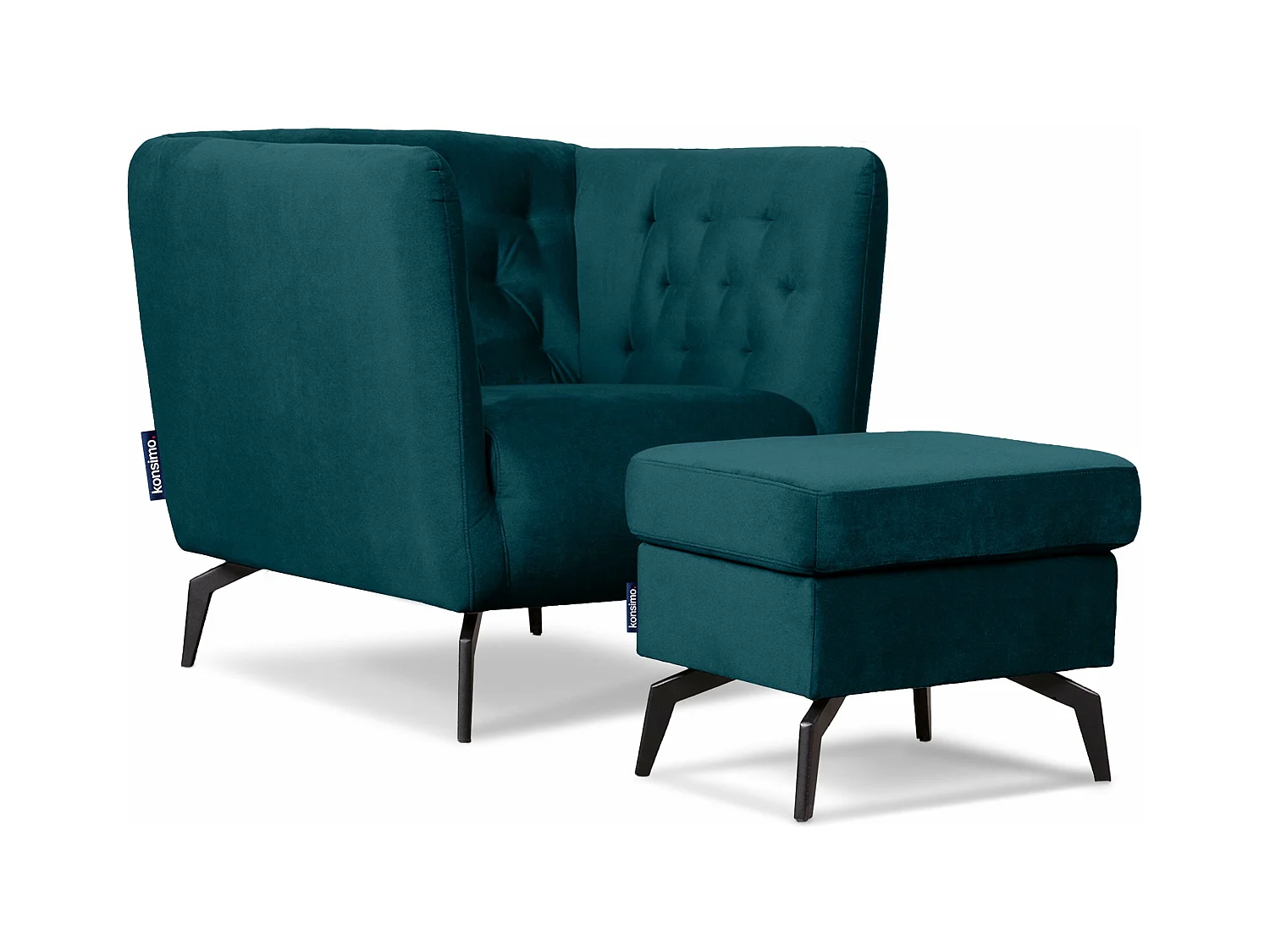 Eleganter gepolsterter Sessel - Marine - CORDI