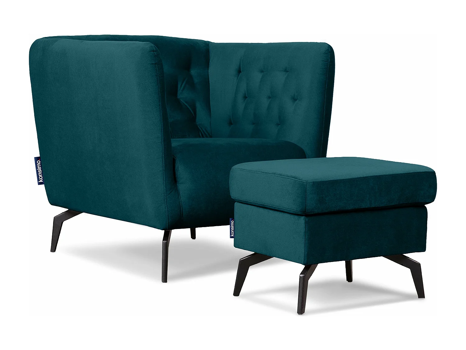 Eleganter gepolsterter Sessel - Marine - CORDI