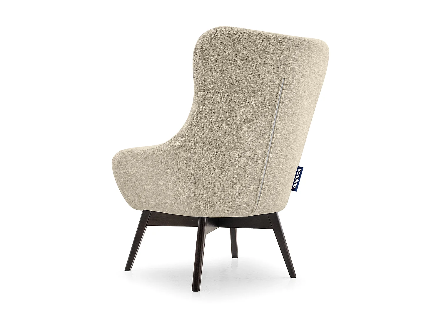 Eleganter Sessel mit gepolsterter Rückenlehne auf Holzbeinen - beige - RAMOS