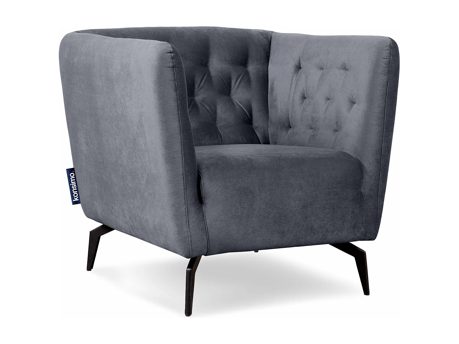 Eleganter gepolsterter Sessel - grau - CORDI