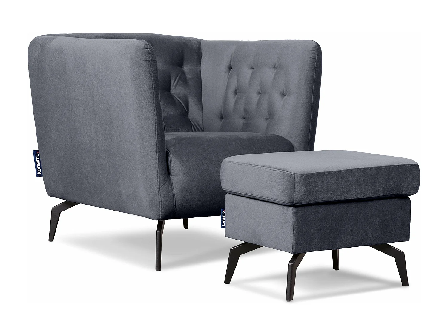 Eleganter gepolsterter Sessel - grau - CORDI