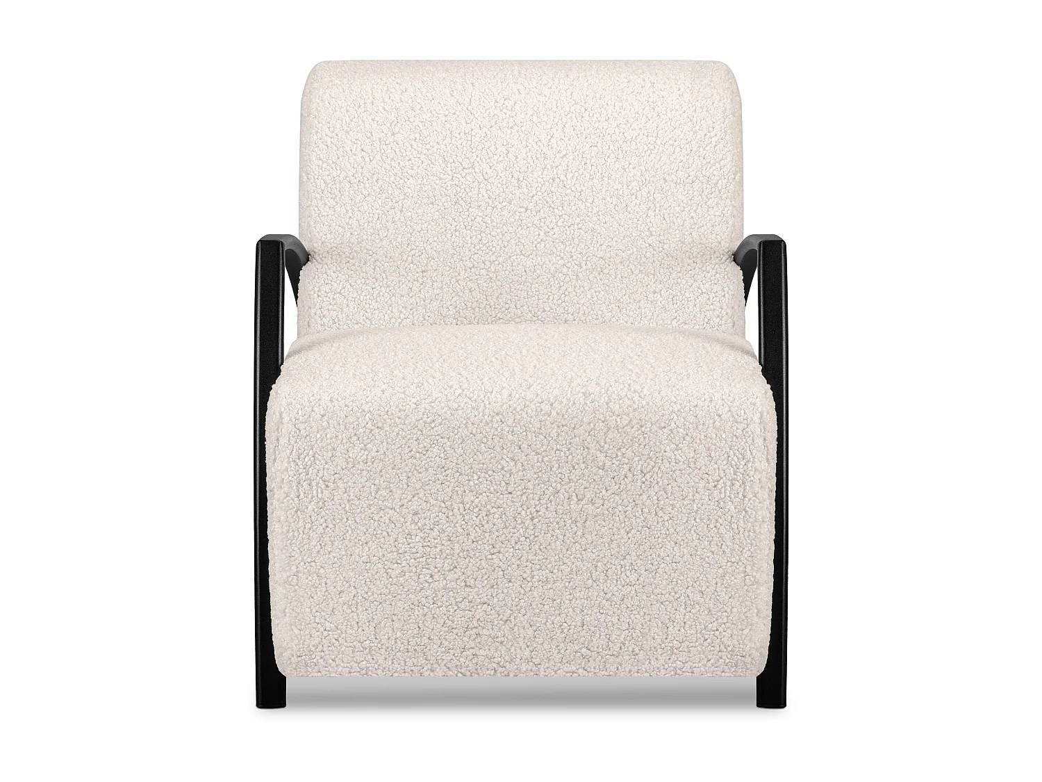 Sessel aus Lammfellstoff mit Armlehnen - ecru - CARO