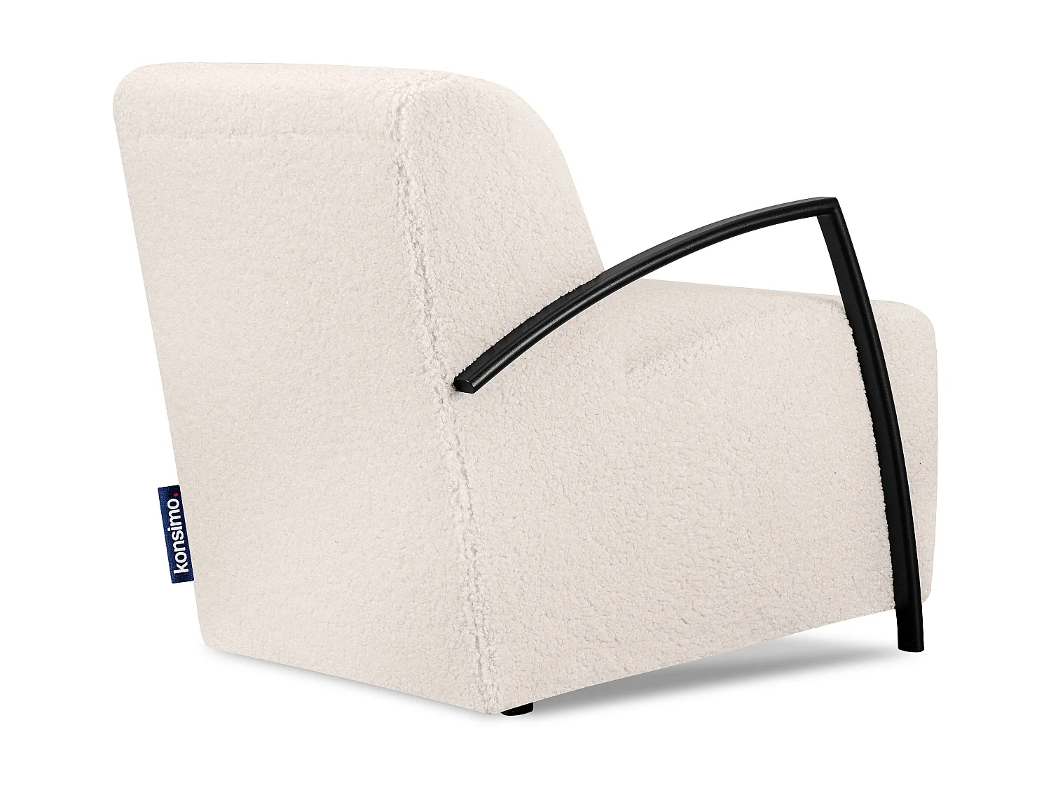 Sessel aus Lammfellstoff mit Armlehnen - ecru - CARO