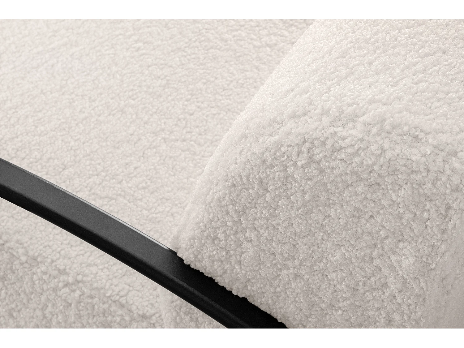 Sessel aus Lammfellstoff mit Armlehnen - ecru - CARO