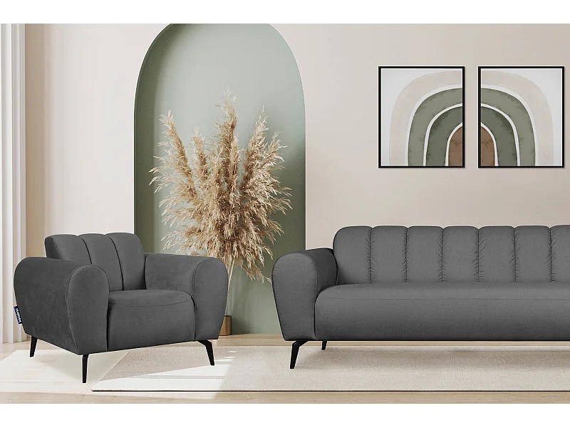 Modernistischer Sessel auf Beinen - hellgrau - RUBERO