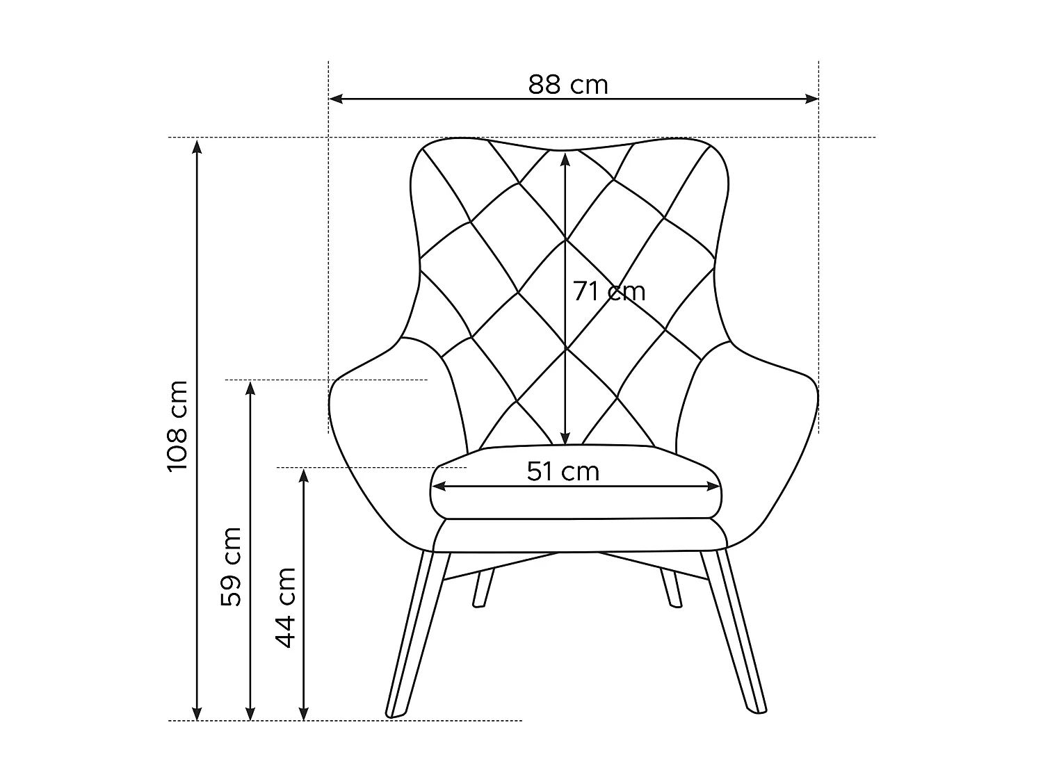 Eleganter Sessel mit Steppung - dunkelgrau - RAMOS