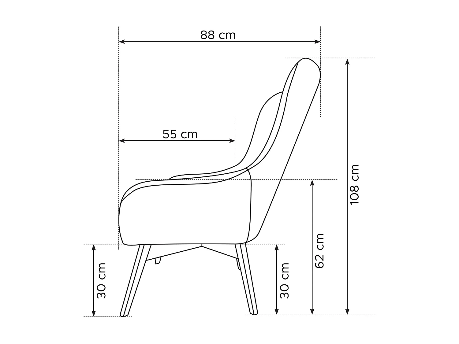 Eleganter Sessel mit Steppung - dunkelgrau - RAMOS