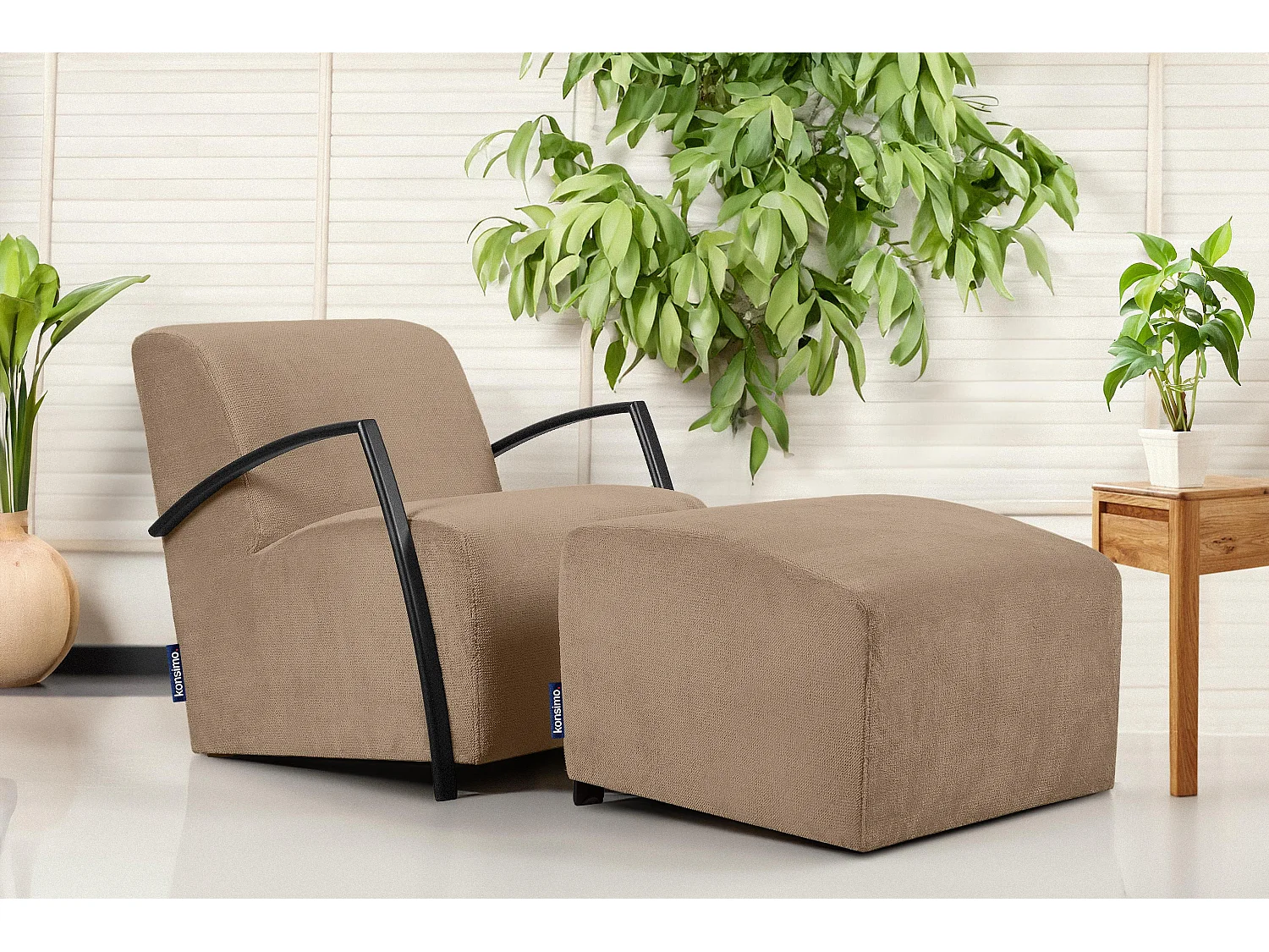 Moderner Sessel für das Wohnzimmer - beige - CARO