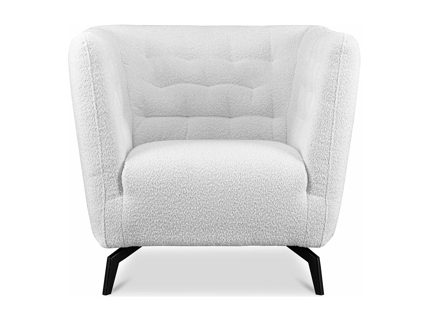 Eleganter Sessel auf Beinen aus Lammfellstoff - weiß - CORDI