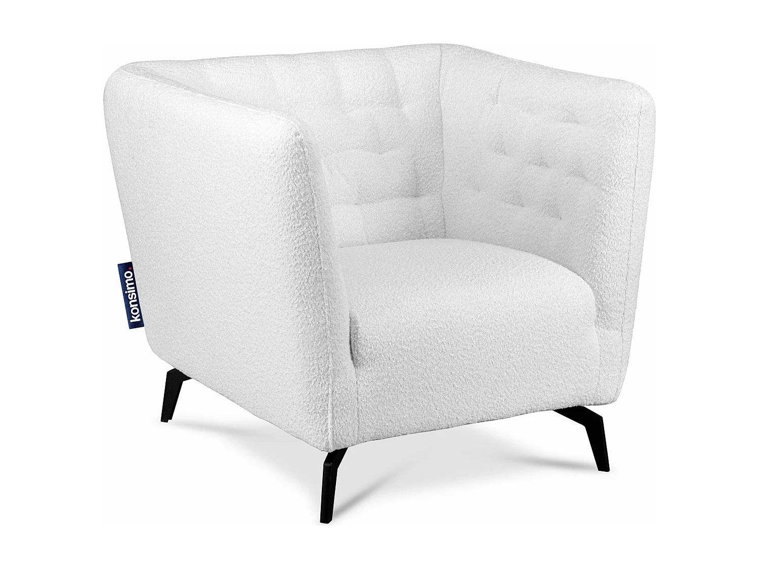 Eleganter Sessel auf Beinen aus Lammfellstoff - weiß - CORDI