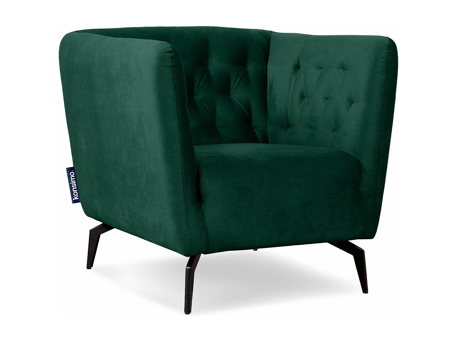 Gepolsterter Sessel auf Beinen - dunkelgrün - CORDI