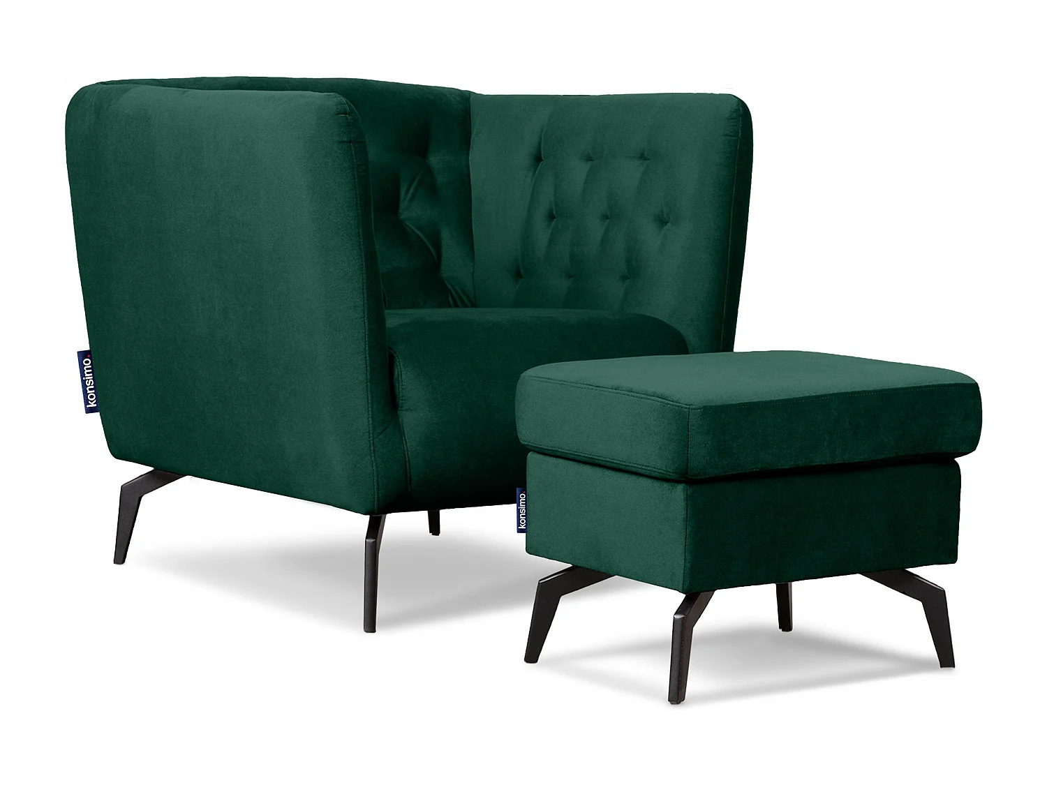 Gepolsterter Sessel auf Beinen - dunkelgrün - CORDI