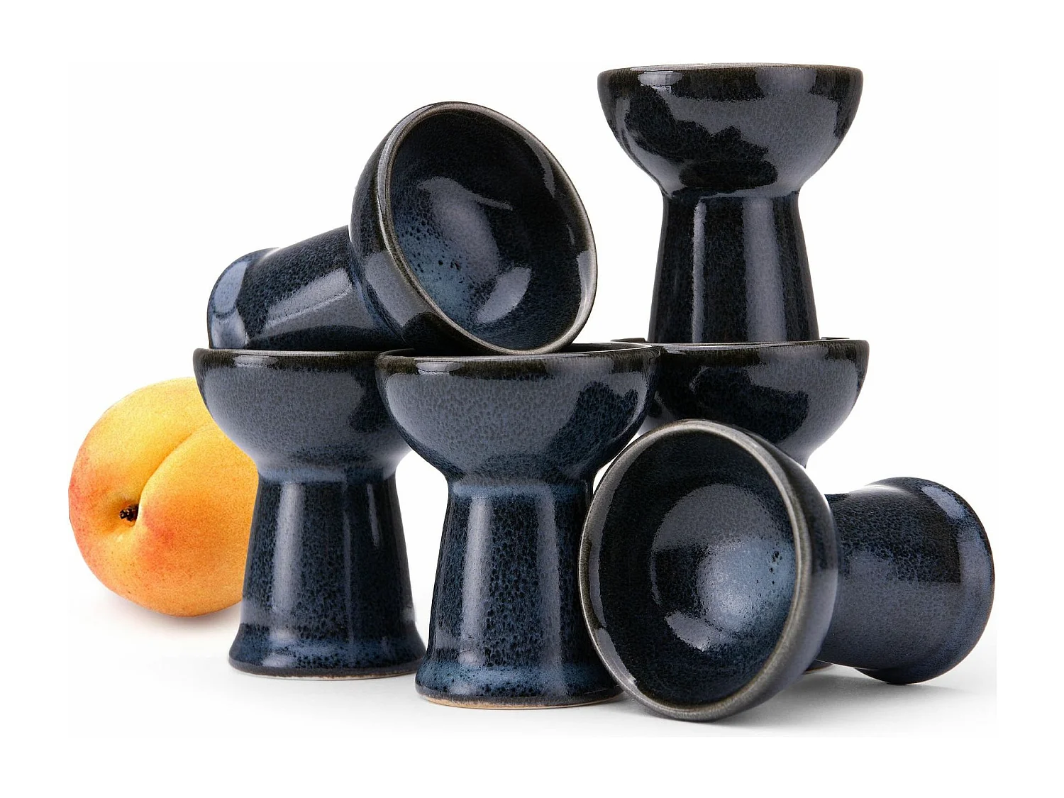 Eierbecher (6er-Set) - schwarz / graphit / marineblau - TIME BLACK