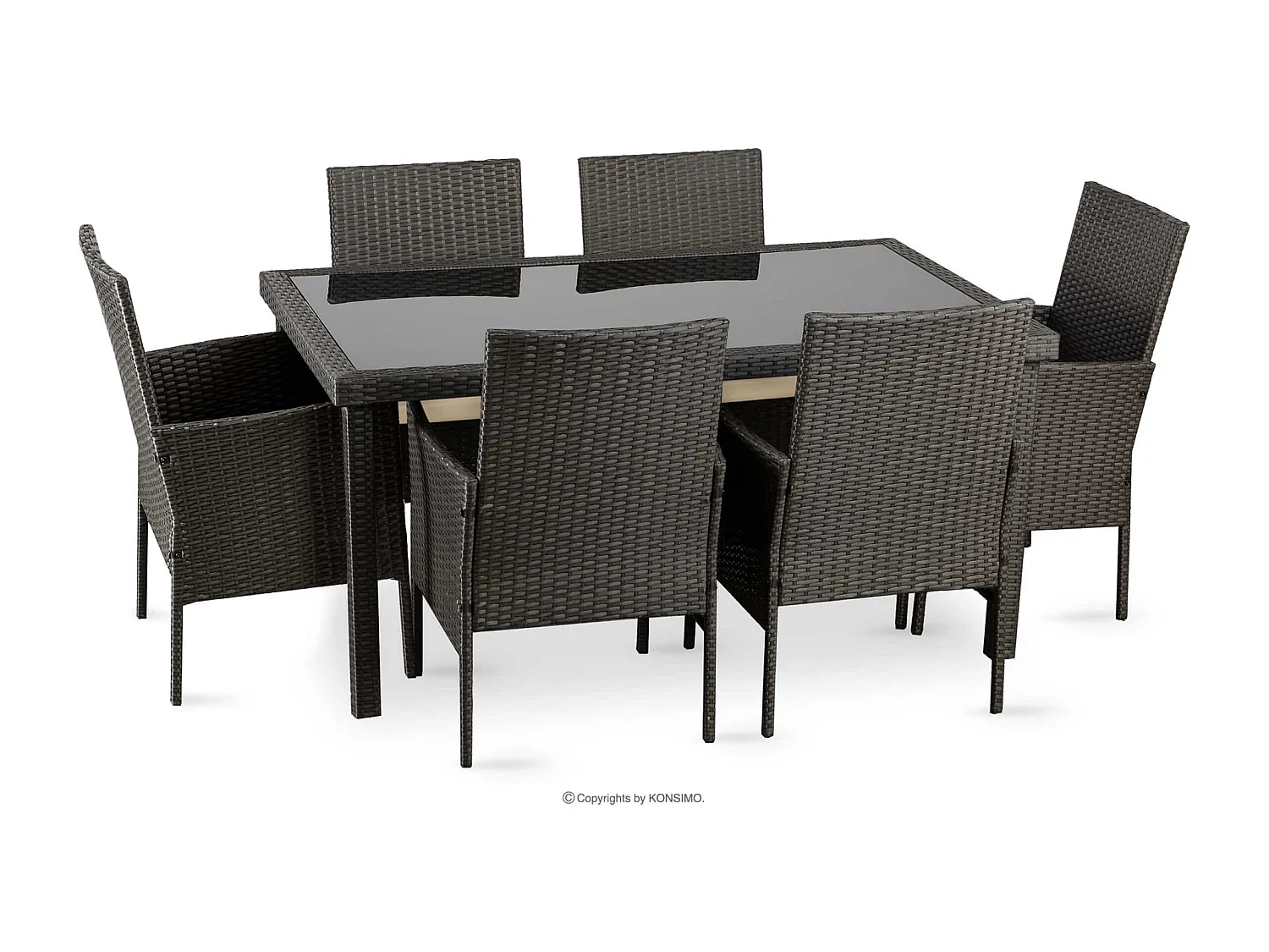 Gartenmöbel-Set  (7er-Set) - braun / beige - SCILLOS
