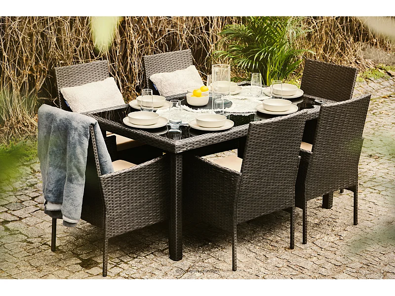 Gartenmöbel-Set  (7er-Set) - braun / beige - SCILLOS