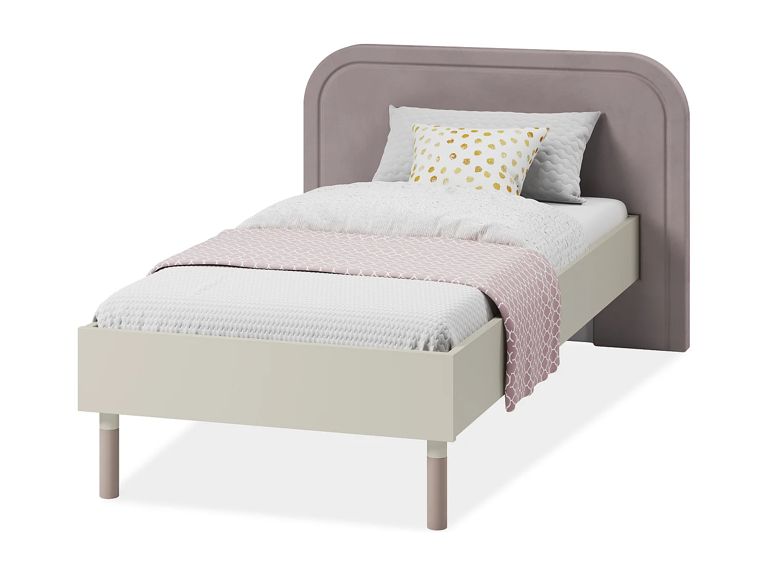 Bett mit Gestell - Creme/Beige - CATTA