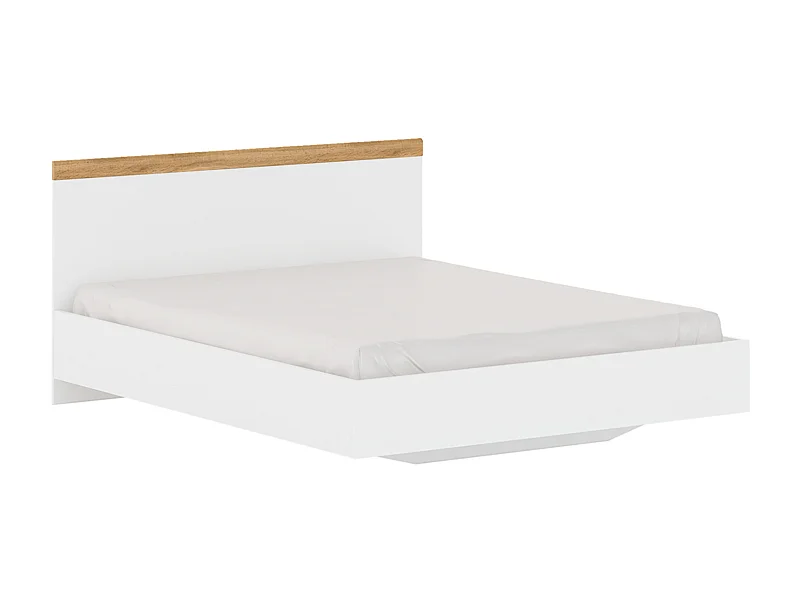 Bettgestell - Glas Weiß|Eiche Wotan Dekor - DAMINO