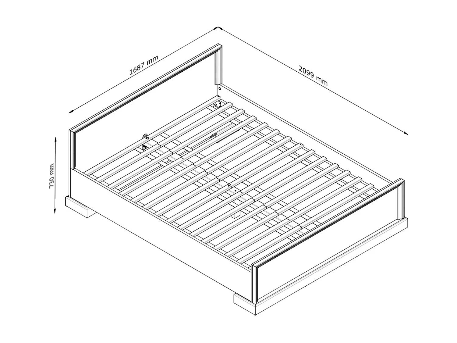 Bettgestell - Cremeweiß - ARVEN