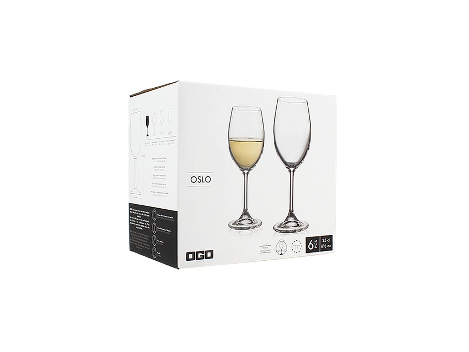 Ogo Living - Boite De 6 Verres Vin Oslo 25cl En Cristallin