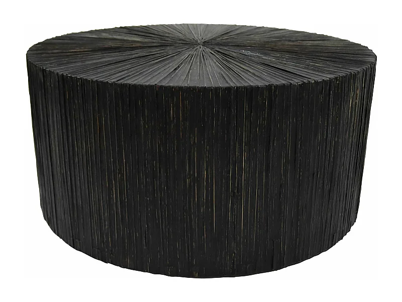 Now's Home - Table Basse En Bois Et Feuilles De Cocotier O75cm Et H35cm -tupai