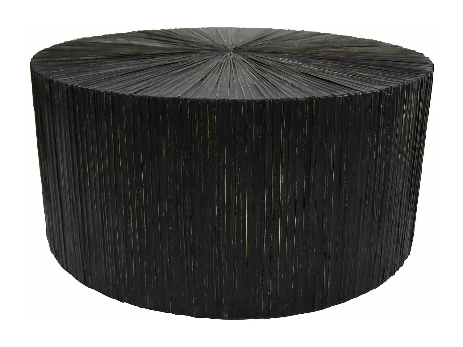 Now's Home - Table Basse En Bois Et Feuilles De Cocotier O75cm Et H35cm -tupai