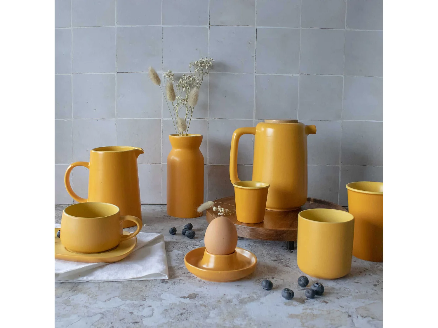 Ogo Living - Coquetier Outo En Gres Jaune