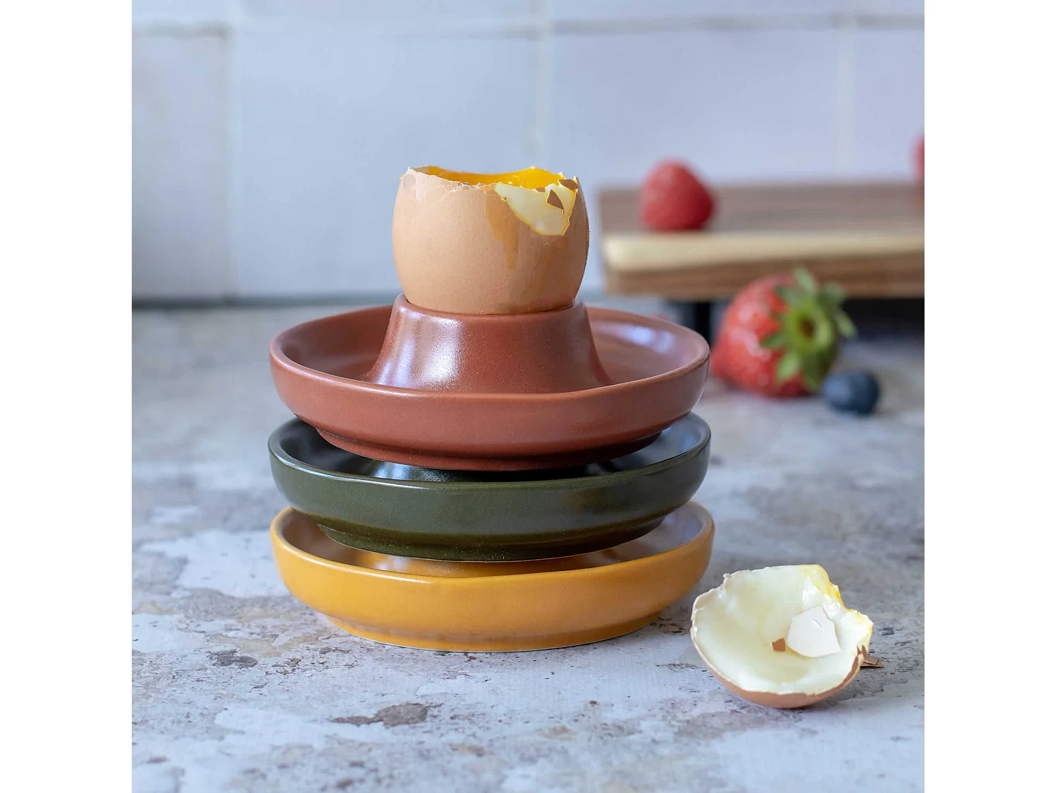 Ogo Living - Coquetier Outo En Gres Paprika