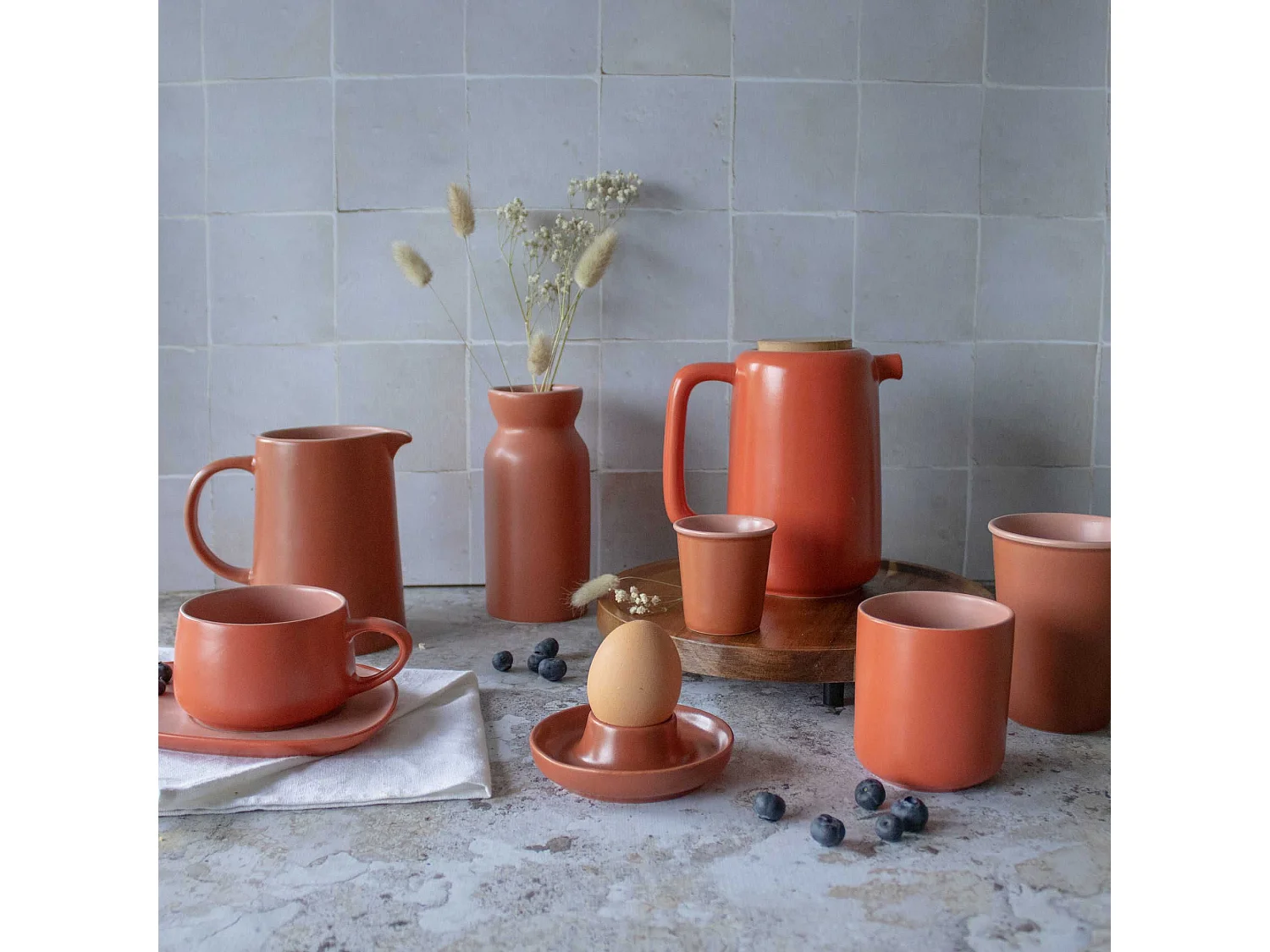 Ogo Living - Coquetier Outo En Gres Paprika