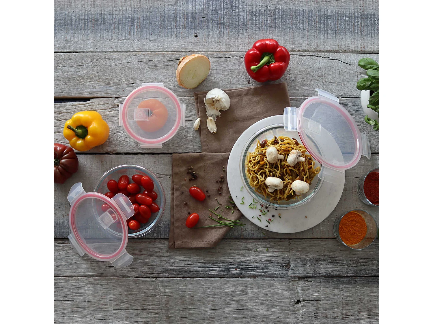 Menastyl - Boite Hermetique Ronde + Couvercle 640ml Clementine