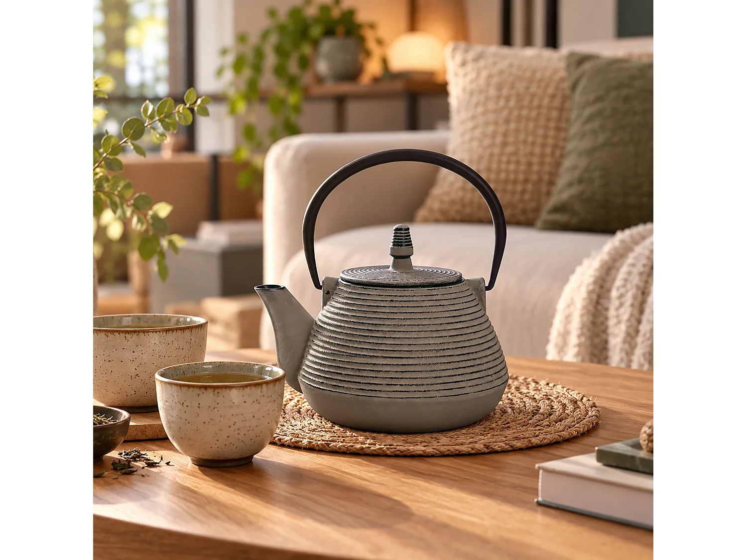 Novastyl - Théière Sencha 1l En Fonte Grise Avec Filtre Inox Amovible
