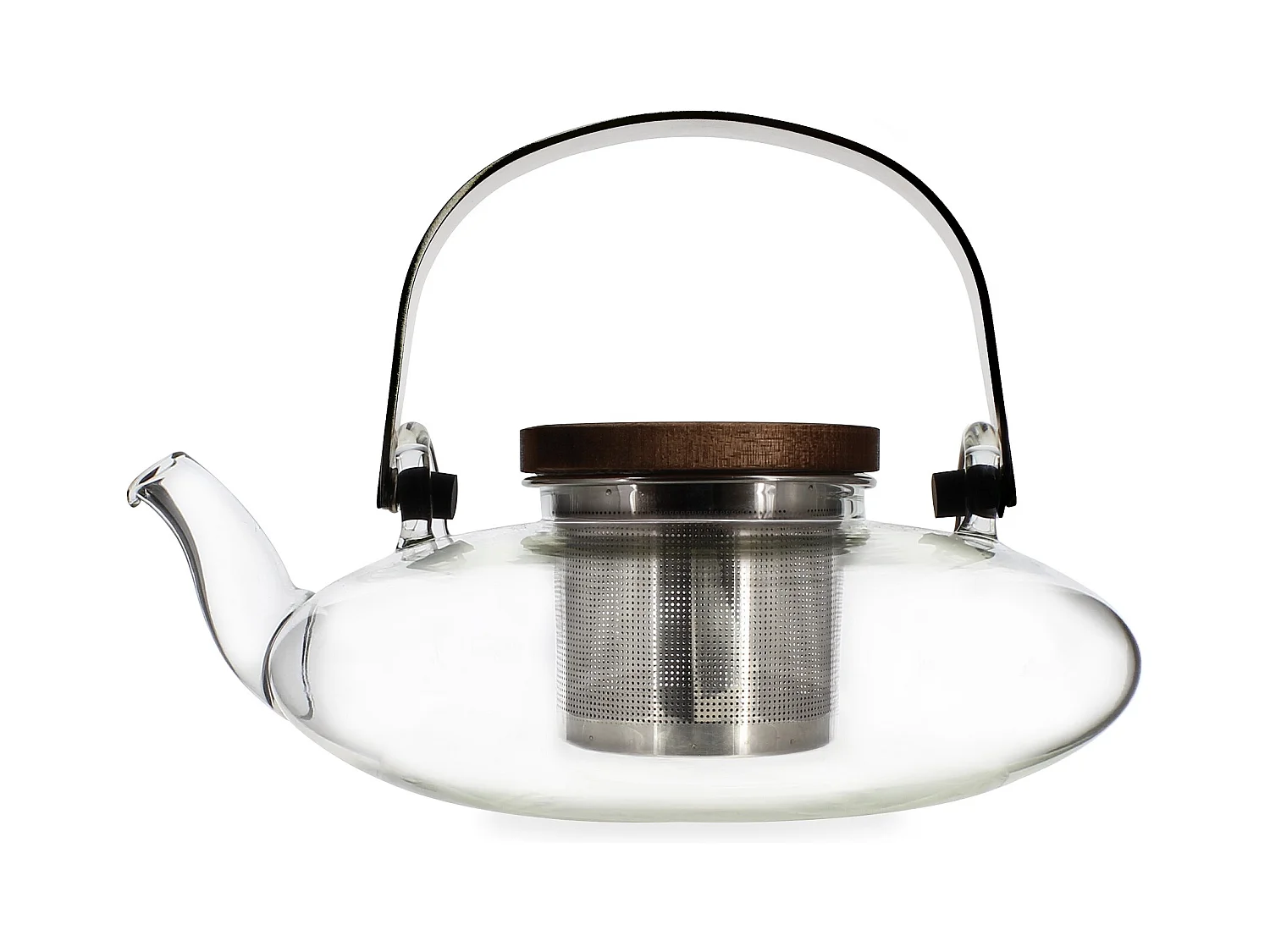Ogo Living - Theiere Sophia 500ml En Verre Borosilicate Avec Couvercle Acacia