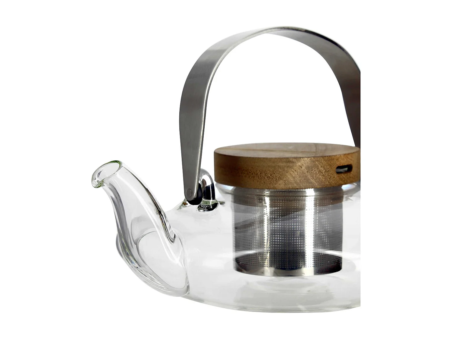 Ogo Living - Theiere Sophia 500ml En Verre Borosilicate Avec Couvercle Acacia