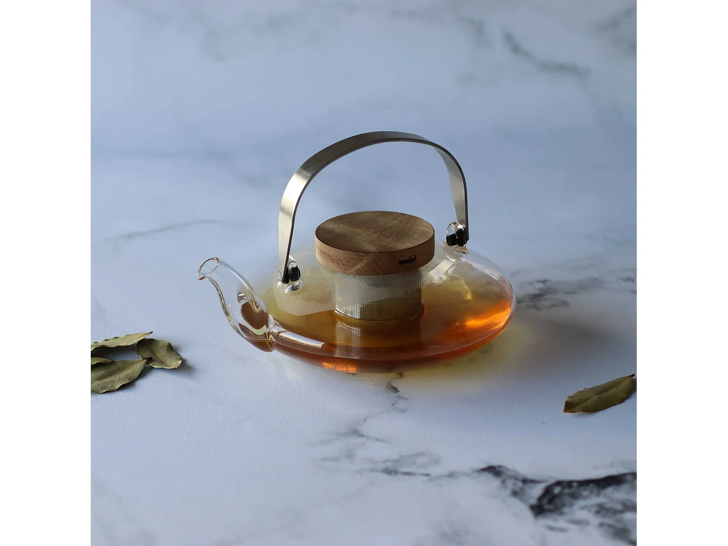 Ogo Living - Theiere Sophia 500ml En Verre Borosilicate Avec Couvercle Acacia