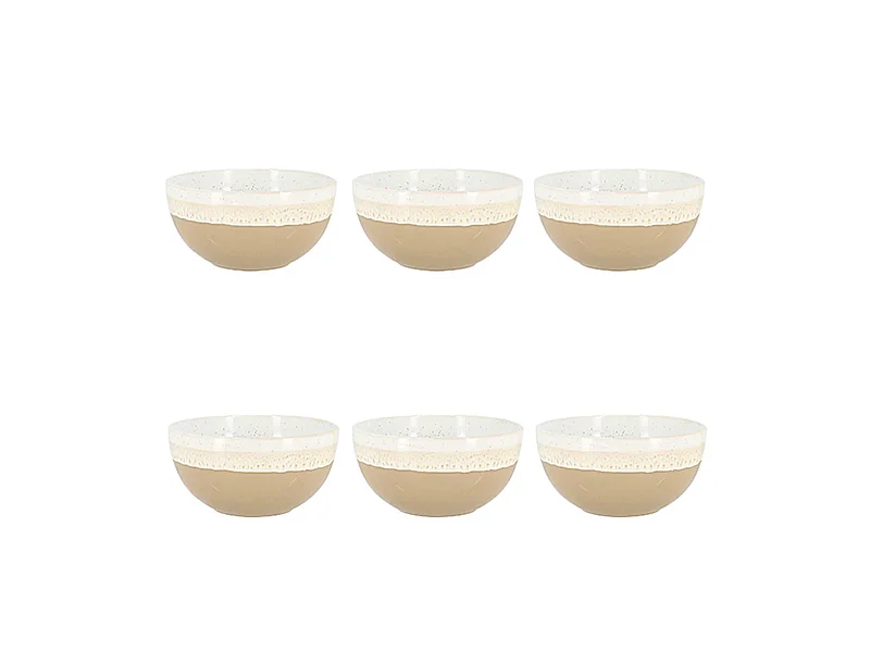 Novastyl - Lot 6 Bols Riga Beige 57cl En Gres