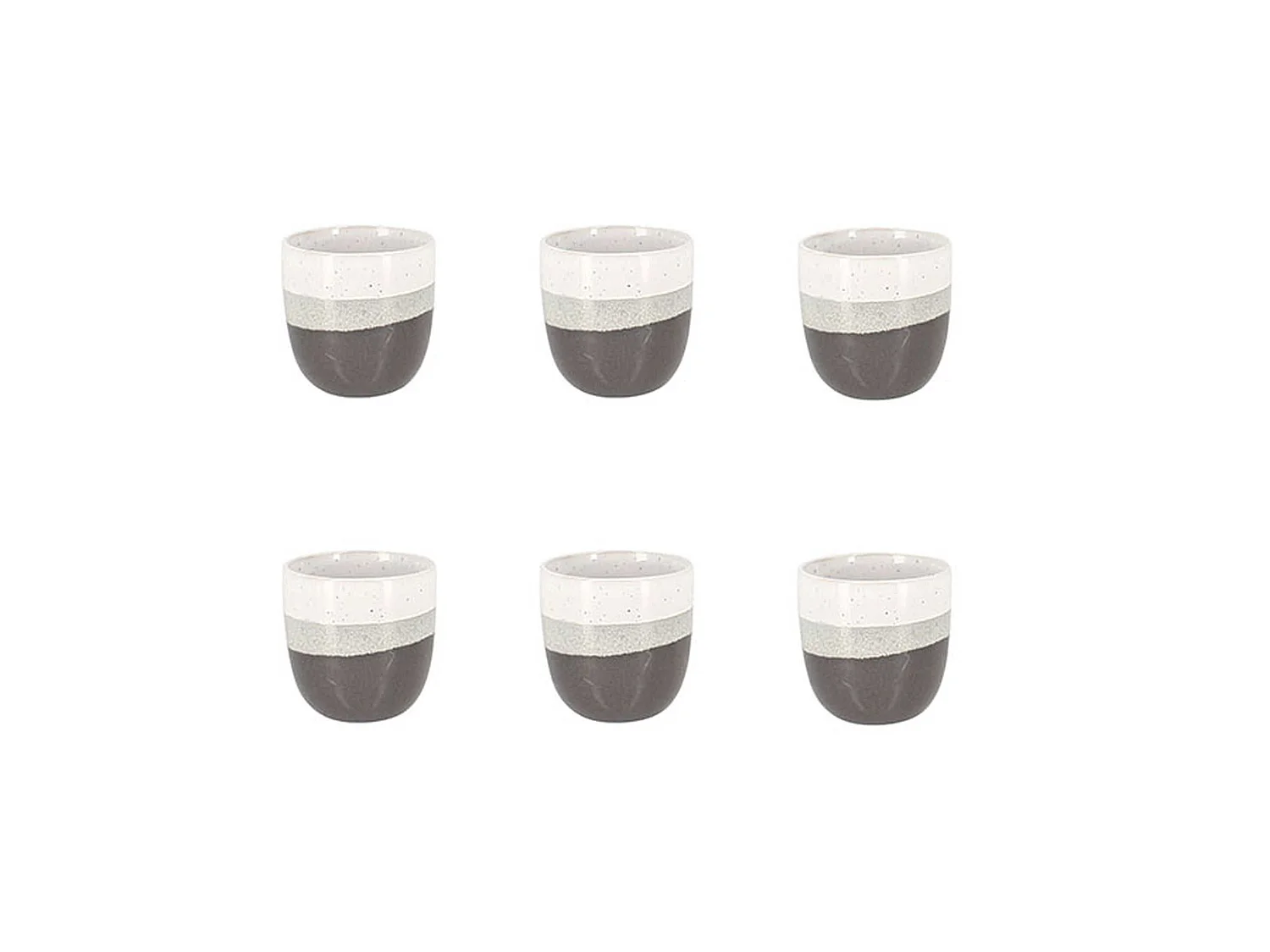 Novastyl - Lot 6 Tasses Expresso Riga 11cl Marron En Gres