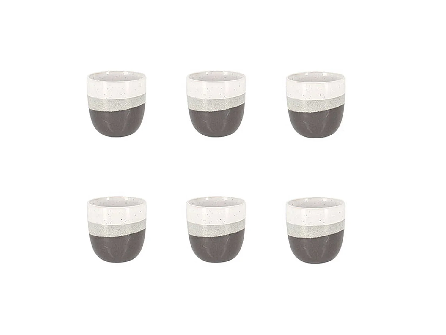 Novastyl - Lot 6 Tasses Expresso Riga 11cl Marron En Gres