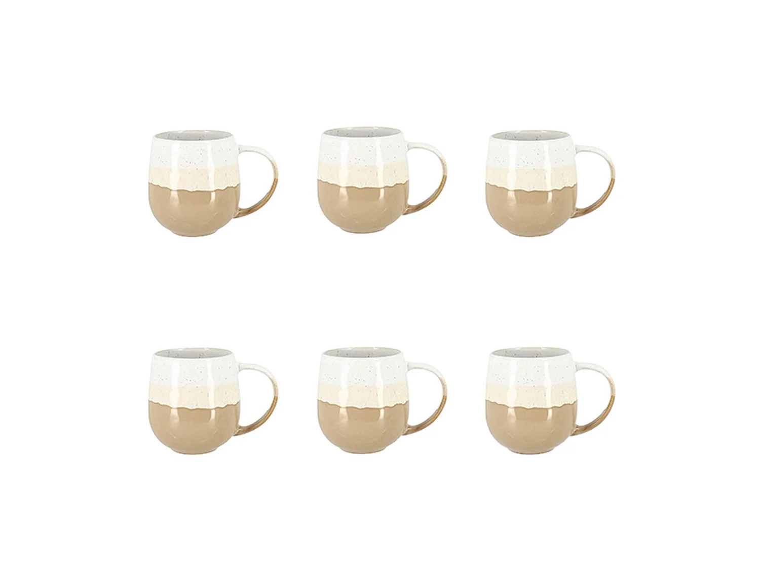 Novastyl - Lot 6 Mugs Riga Beige 44cl En Gres