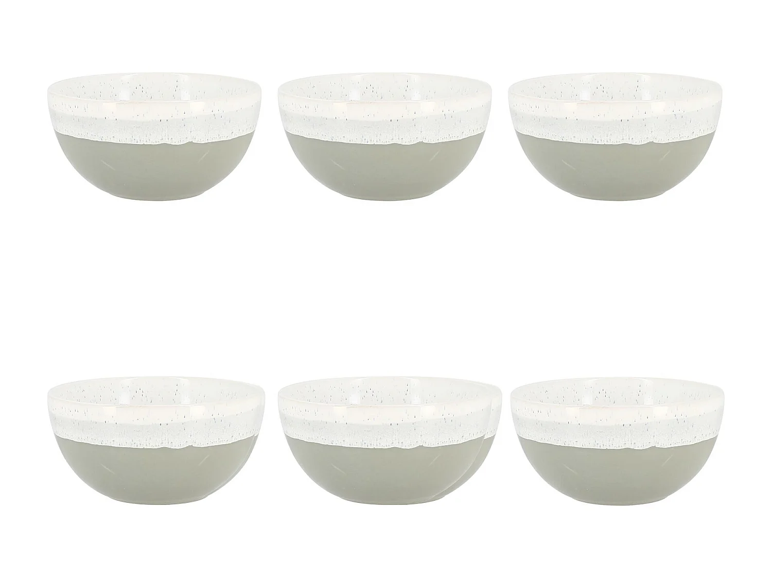 Novastyl - Lot 6 Bols Riga Vert Amande 57cl En Gres