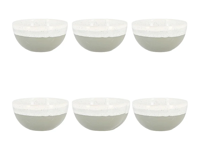 Novastyl - Lot 6 Bols Riga Vert Amande 57cl En Gres