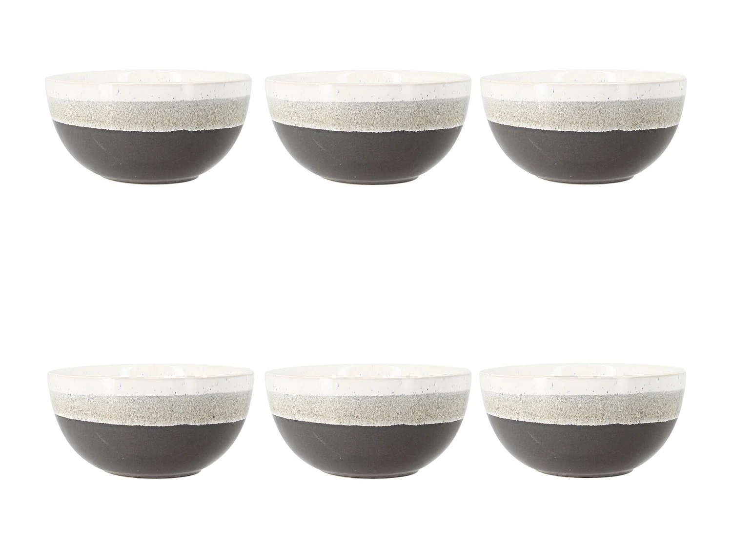 Novastyl - Lot 6 Bols Riga Marron 57cl En Gres