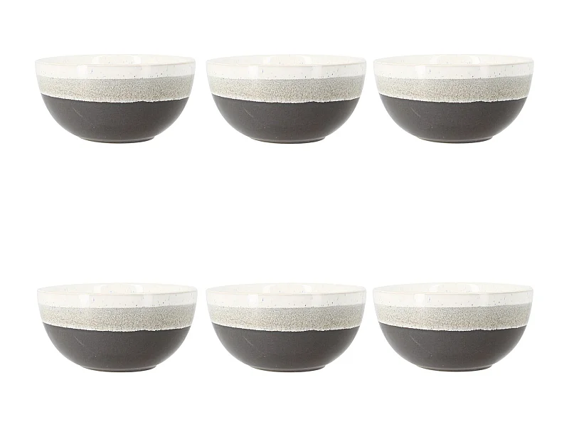 Novastyl - Lot 6 Bols Riga Marron 57cl En Gres