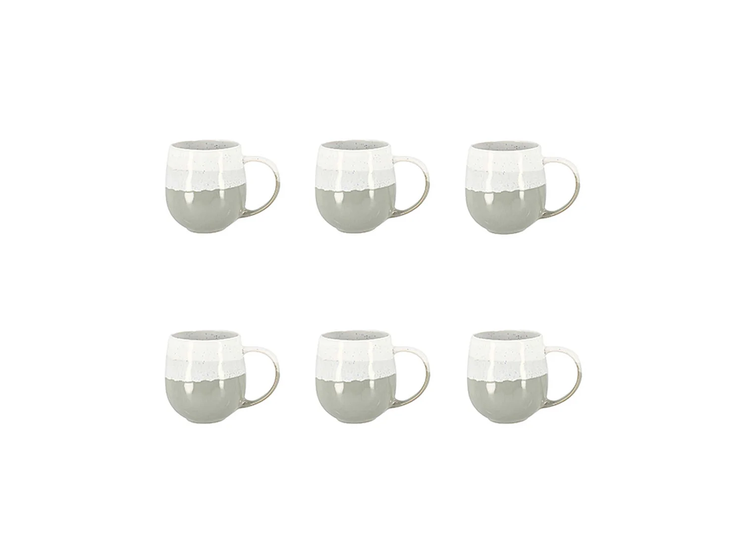 Novastyl - Lot 6 Mugs Riga Vert Amande 44cl En Gres