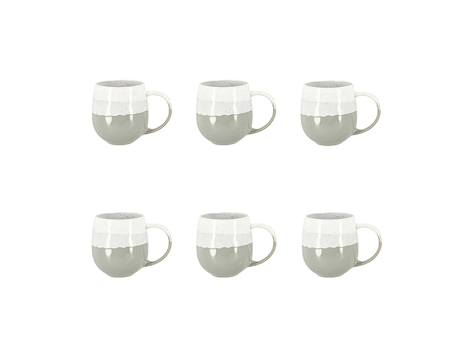 Novastyl - Lot 6 Mugs Riga Vert Amande 44cl En Gres