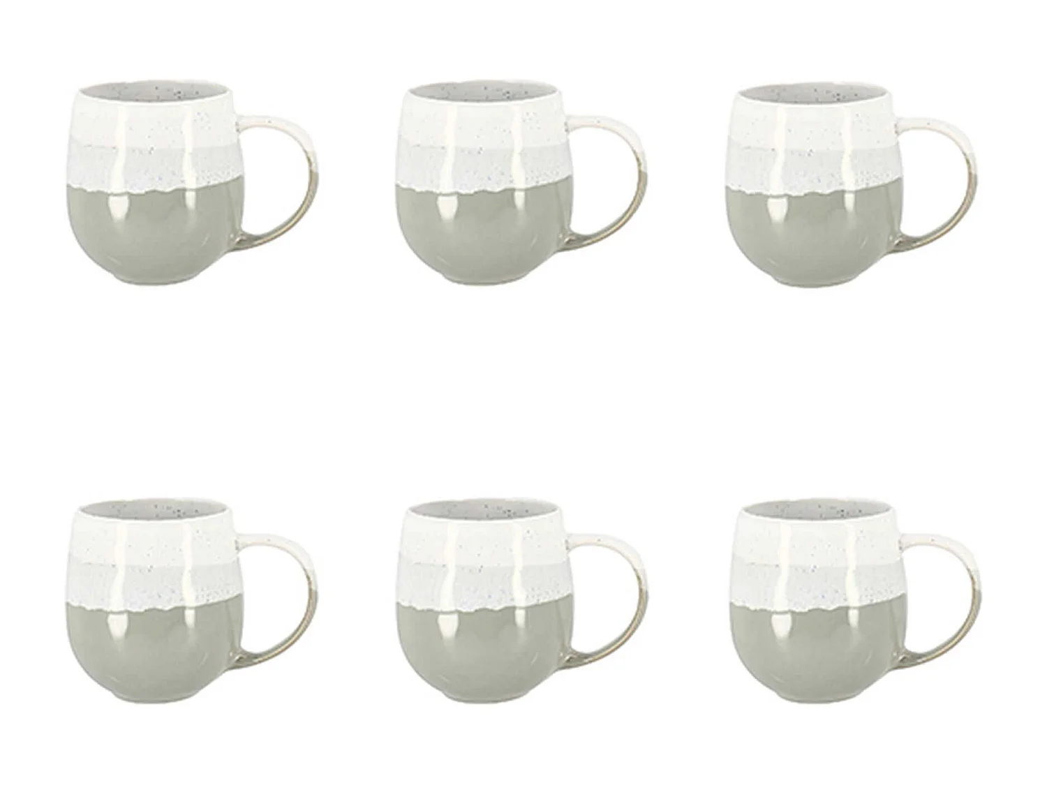 Novastyl - Lot 6 Mugs Riga Vert Amande 44cl En Grès