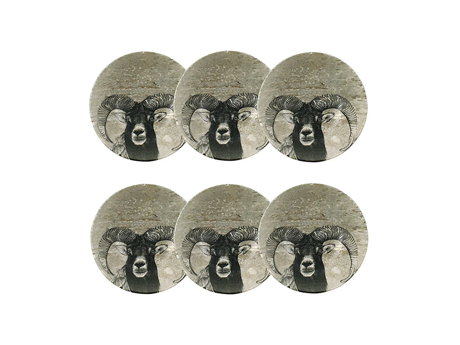 Novastyl - Lot 6 Coupelles Lachat Belier 14cm En Porcelaine